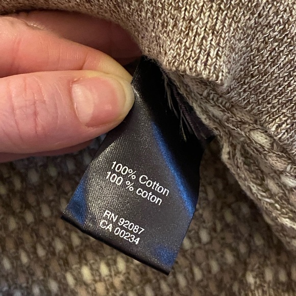 Saks Fifth Avenue Made in Italy tan and cream sweater - Picture 5 of 8